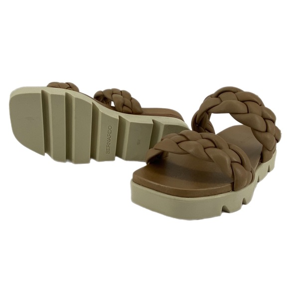 Bernardo Tan Braided Strap Slide On Sandals - Picture 6 of 7